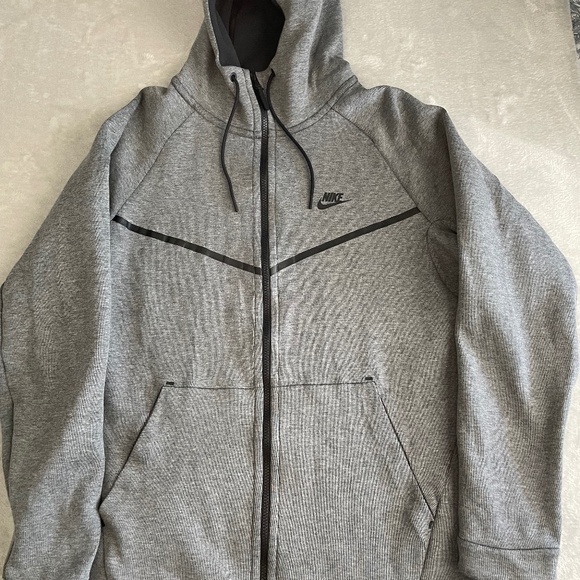 Nike Tech Fleece Windrunner Mens Full Zip Hoodie Sz XL Heather Gray 805144-091 - Picture 1 of 12